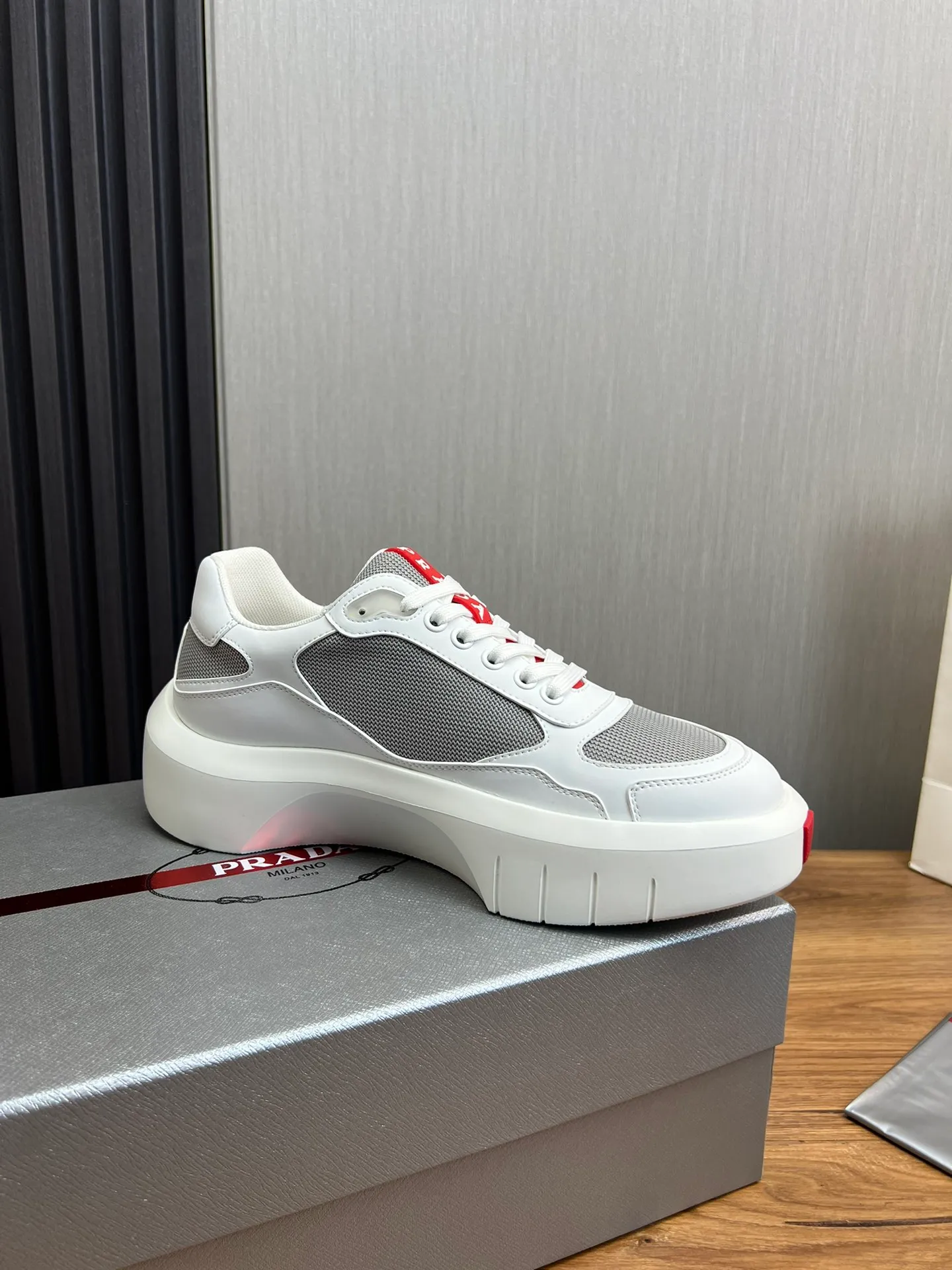 Men's shoes 💰620💰 [PRADA] Men's shoes are popular in the counter, official website is synchronized, high-quality shipments ✔️Original cowhide stitching mesh + cowhide lining, 1🆚1 replica, original original bottom, 38-45 (45 customized, non-refundable)